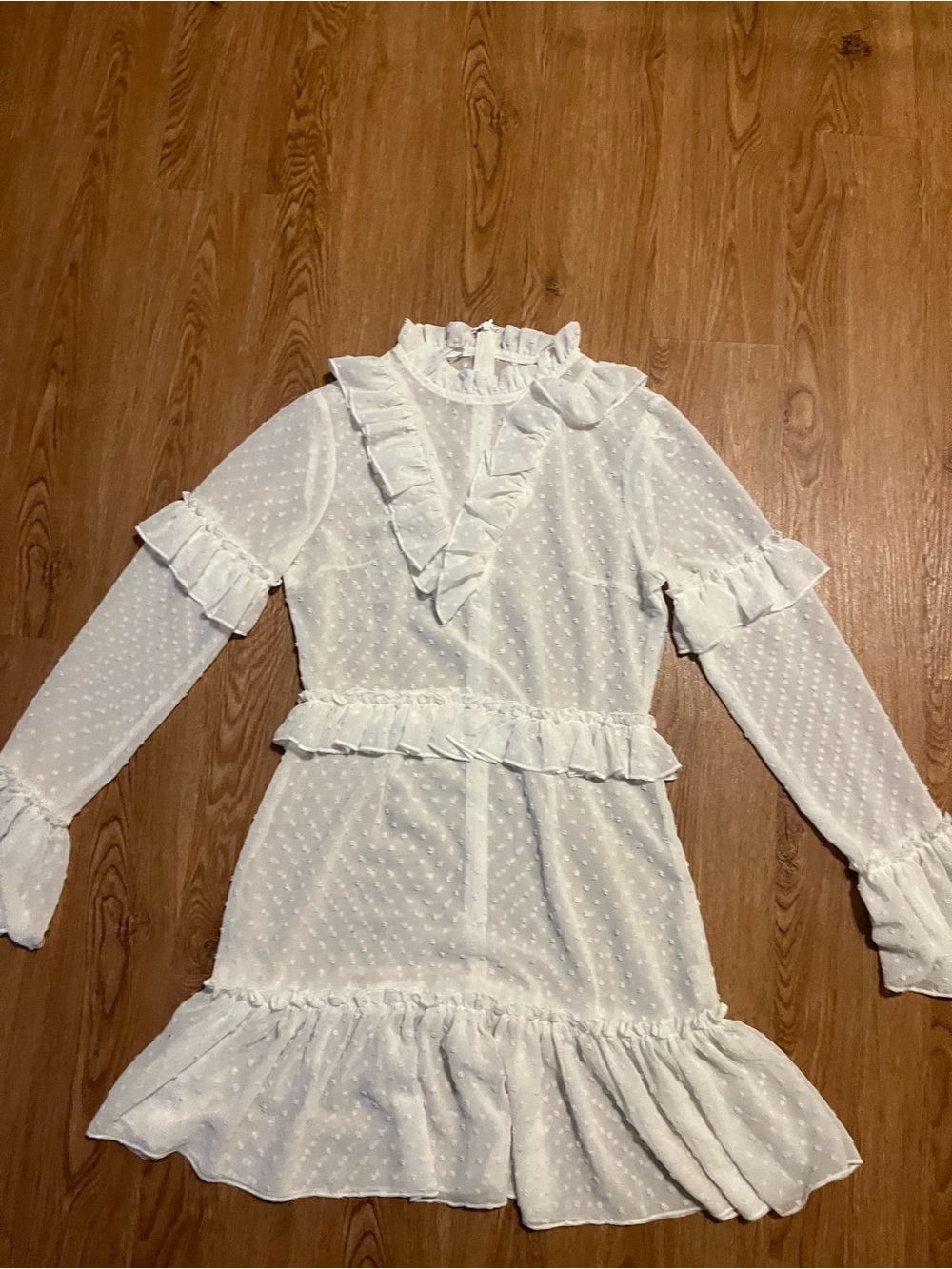 Old Navy White Ruffle Long Sleeve Girls Dress